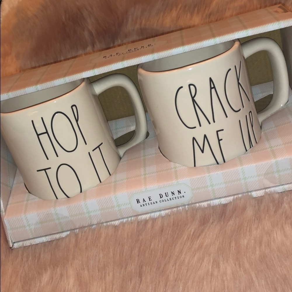 RAE DUNN | HOP TO IT & CRACK ME UP Mugs